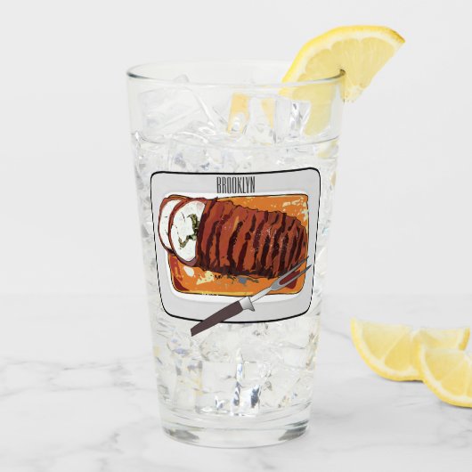 Roast kalkoenen borstschilderij cartoon glas (Achterkant ijs)