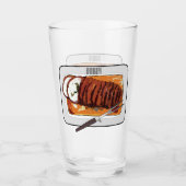 Roast kalkoenen borstschilderij cartoon glas (Voorkant)