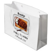 Roast kalkoenen borstschilderij cartoon groot cadeauzakje (Achterkant Gekanteld)