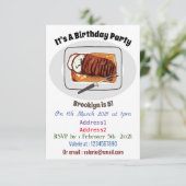 Roast kalkoenen borstschilderij cartoon kaart (Staand voorkant)