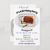 Roast kalkoenen borstschilderij cartoon kaart (Voorkant / Achterkant)