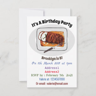 Roast kalkoenen borstschilderij cartoon kaart