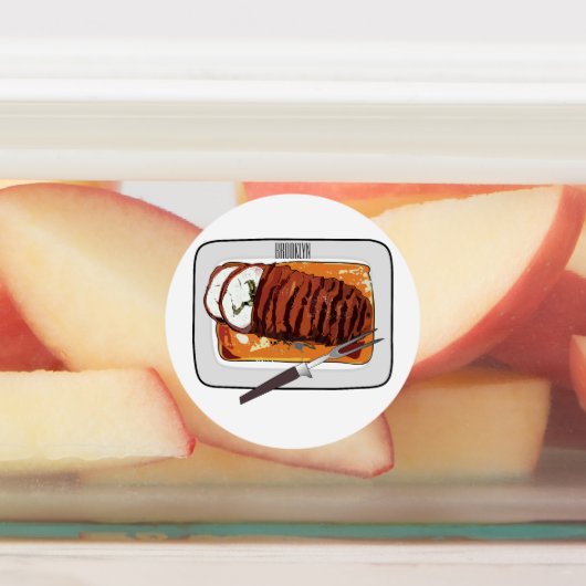 Roast kalkoenen borstschilderij cartoon labels (Aangebracht)