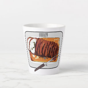 Roast kalkoenen borstschilderij cartoon latte mok