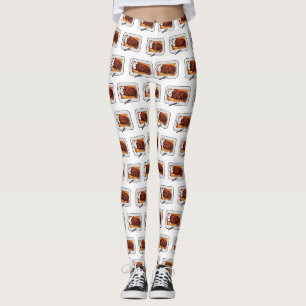 Roast kalkoenen borstschilderij cartoon leggings