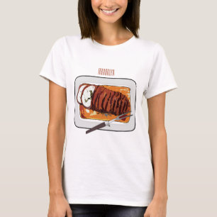 Roast kalkoenen borstschilderij cartoon t-shirt