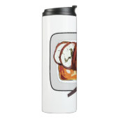 Roast kalkoenen borstschilderij cartoon thermosbeker (Gedraaid links)