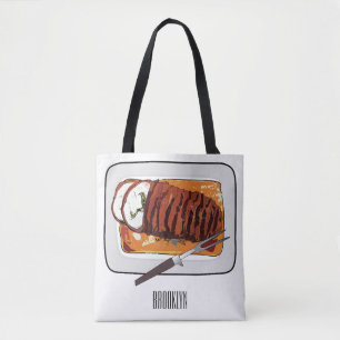 Roast kalkoenen borstschilderij cartoon tote bag