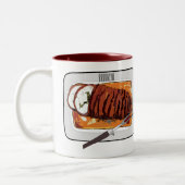 Roast kalkoenen borstschilderij cartoon tweekleurige koffiemok (Links)