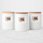 Roast kalkoenen borstschilderij cartoon voedselcontainer etiket (Flessen)