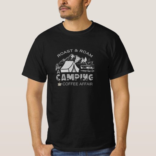 Roast & Roam-A Camping Koffie Affair Design T-shirt (Voorkant)