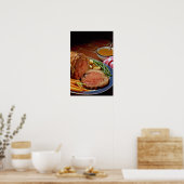 Roast rundvlees met wortelen poster (Keuken)