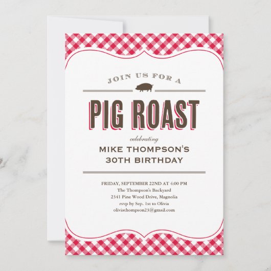 Roast Table Cloth Invitations Kaart (Voorkant)