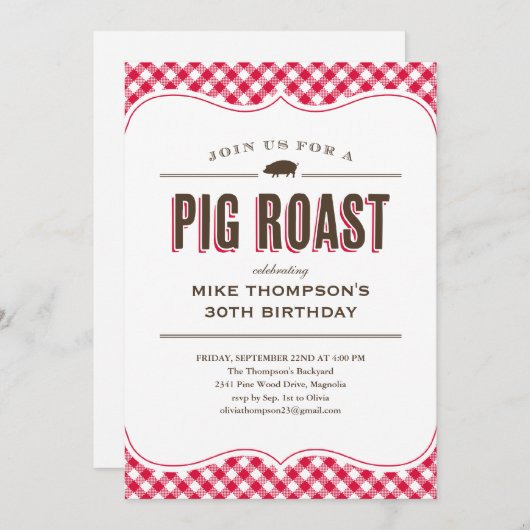 Roast Table Cloth Invitations Kaart (Voorkant / Achterkant)