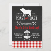 Roast & Toast Hog Roast Birthday Rustic Chalkboard Kaart (Voorkant)