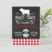 Roast & Toast Hog Roast Birthday Rustic Chalkboard Kaart (Staand voorkant)