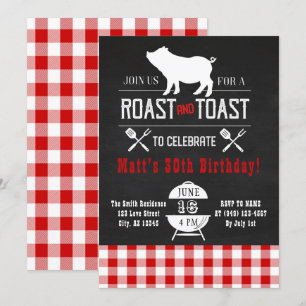 Roast & Toast Hog Roast Birthday Rustic Chalkboard Kaart
