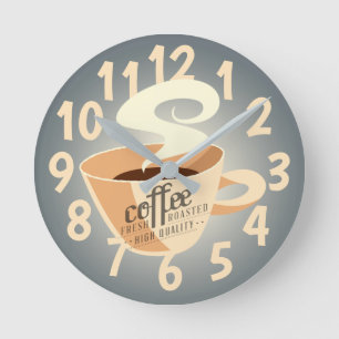 Roasted Coffee (blue/grey) Ronde Klok