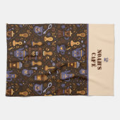 Roastery botanicals & tools — cocoa, caramel theedoek (Horizontaal)