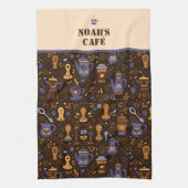 Roastery botanicals & tools — cocoa, caramel theedoek (Verticaal)