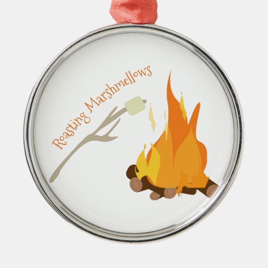 Roasting Marshmellows Metalen Ornament (Voorkant)