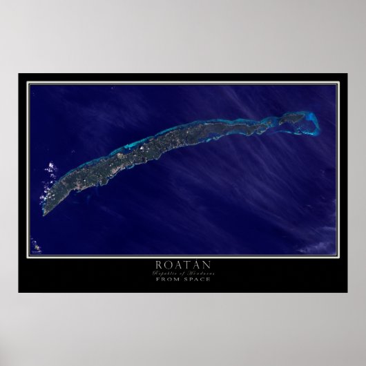 Roatán Bay Islands Honduras Satellite Poster Map (Voorkant)