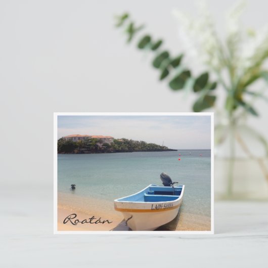 roatán boot briefkaart (Staand voorkant)