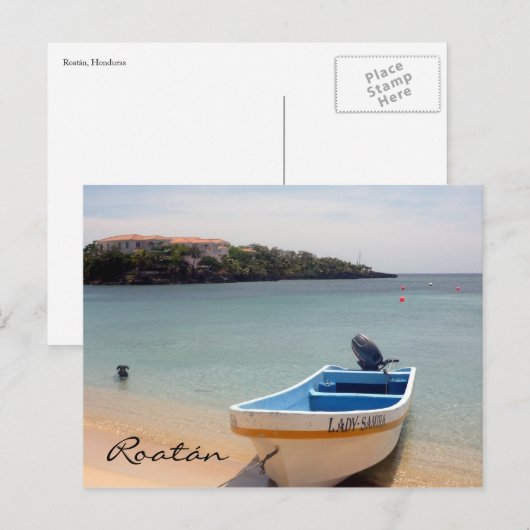 roatán boot briefkaart (Voorkant / Achterkant)