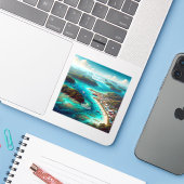 Roatan Honduras 3 inch Vinyl Sticker (Laptop met iPhone)