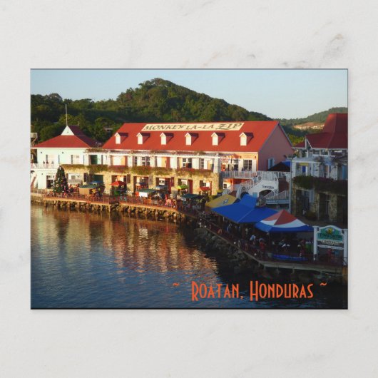 Roatan, Honduras, Coxen Hole Briefkaart (Voorkant)