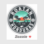 Roatán Honduras Island Retro Sunset Souvenirs 80s Sticker (Vel)