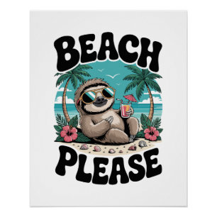 Roatan Honduras Luiaard Zomer Perfect Poster