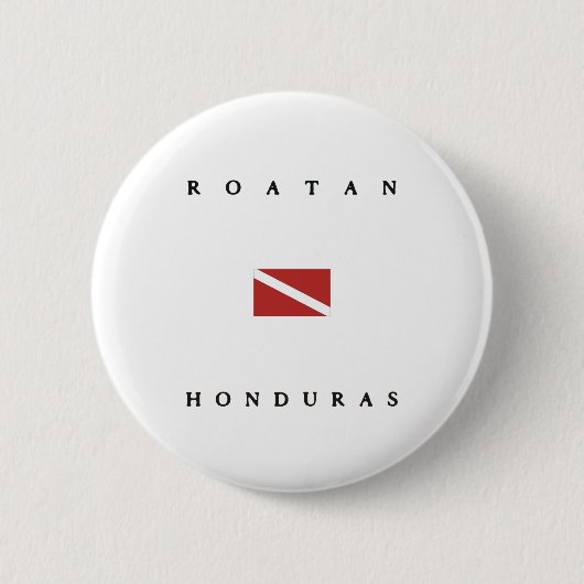 Roatan Honduras Scuba Dive Vlag Ronde Button 5,7 Cm (Voorkant)