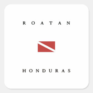 Roatan Honduras Scuba Dive Vlag Vierkante Sticker