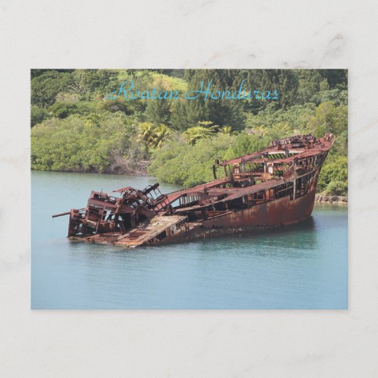 Roatan Honduras, Shipwreck langs de kust Briefkaart (Voorkant)