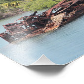 Roatan Honduras, Shipwreck langs de kust Foto Afdruk (Hoek)