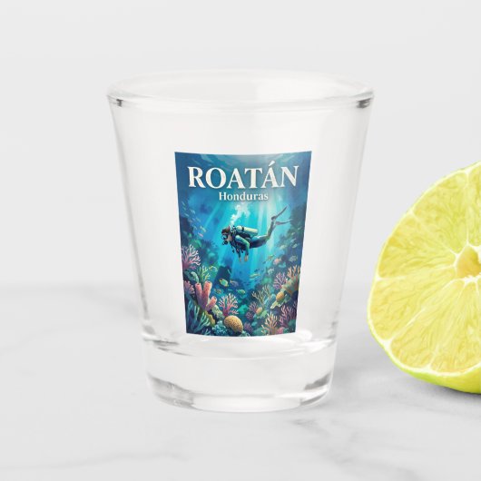 Roatán Honduras Shot Glas (Voorkant)