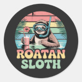 Roatan Honduras Sloth, Roatan Sloth, Roatan Ronde Sticker (Voorkant)