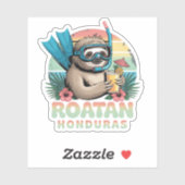 Roatan Honduras Sloth, Roatan Sloth, Roatan Sticker (Vel)