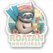 Roatan Honduras Sloth, Roatan Sloth, Roatan Sticker (Voorkant)