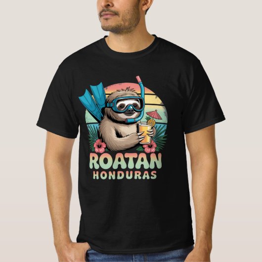 Roatan Honduras Sloth, Roatan Sloth, Roatan T-shirt (Voorkant)