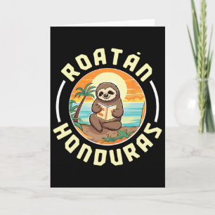 Roatan Honduras Vakantie Luiaard Strand Zomer Mann Kaart