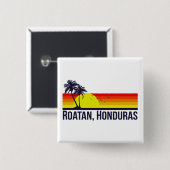 Roatan Honduras Vierkante Button 5,1 Cm (Voorkant /achterkant)