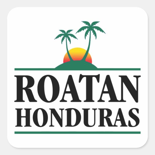 Roatan Honduras Vierkante Sticker (Voorkant)