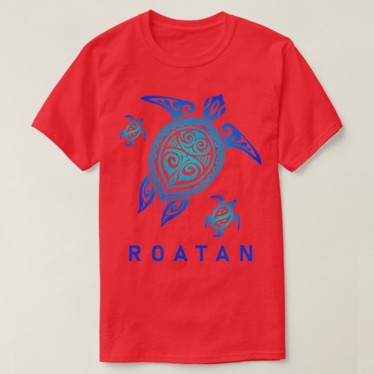Roatan Honduras Zee Blue ribal urtle T-shirt (Design voorkant)