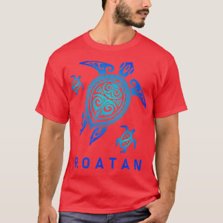 Roatan Honduras Zee Blue ribal urtle T-shirt