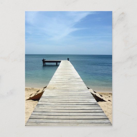 roatán houten pier briefkaart (Voorkant)