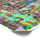 Roatan Island Brewing Company met grenzen Poster (Hoek)