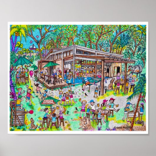 Roatan Island Brewing Company met grenzen Poster (Voorkant)