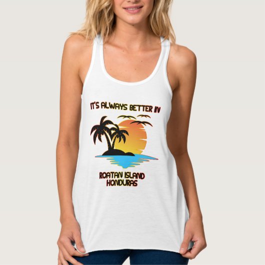Roatan Island Caribbean Tropical Beach Honduras Tanktop (Voorkant)